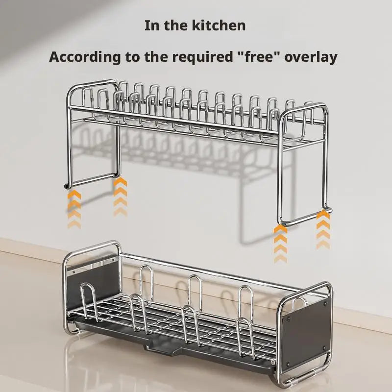 Dish Drying Rack Chopstick Stand Kitchen Bowl Dishes Draining Basket Narrow Cup Holder Over Sink Drainer Draining Shelf Rack