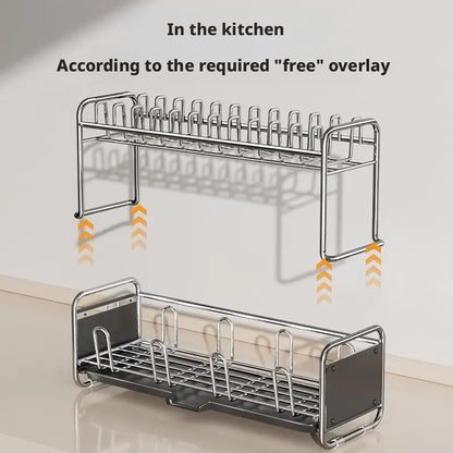 Dish Drying Rack Chopstick Stand Kitchen Bowl Dishes Draining Basket Narrow Cup Holder Over Sink Drainer Draining Shelf Rack