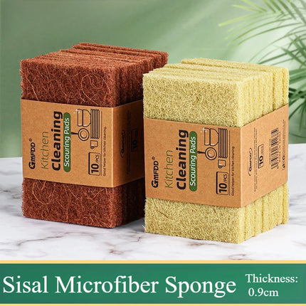 Lot de 5 ou 10 éponges en microfibre de sisal
