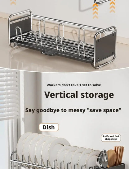 Dish Drying Rack Chopstick Stand Kitchen Bowl Dishes Draining Basket Narrow Cup Holder Over Sink Drainer Draining Shelf Rack