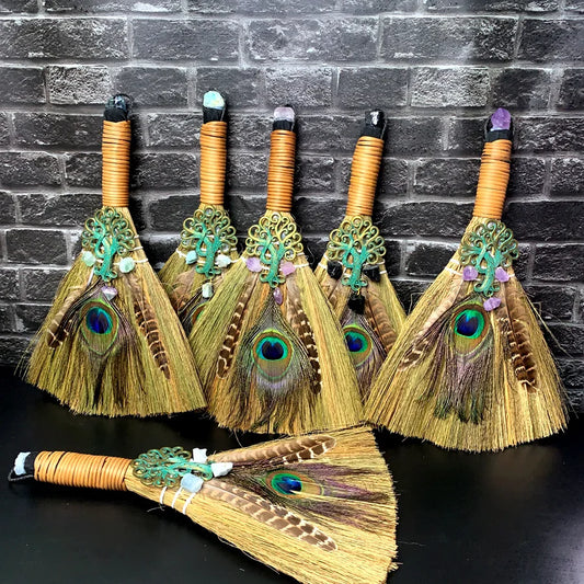 Mystical Witch Broom – Spiritual Cleansing &amp; Altar Decoration