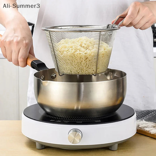 Premium Stainless Steel French Frying Strainer Basket – Fast, Safe &amp; Easy Cooking