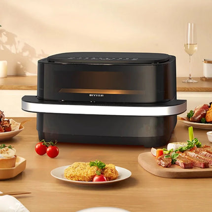 Friteuse à air chaud, nouvelle machine à pizza pratique et grande capacité pour la maison, four électrique multifonction à affichage intelligent