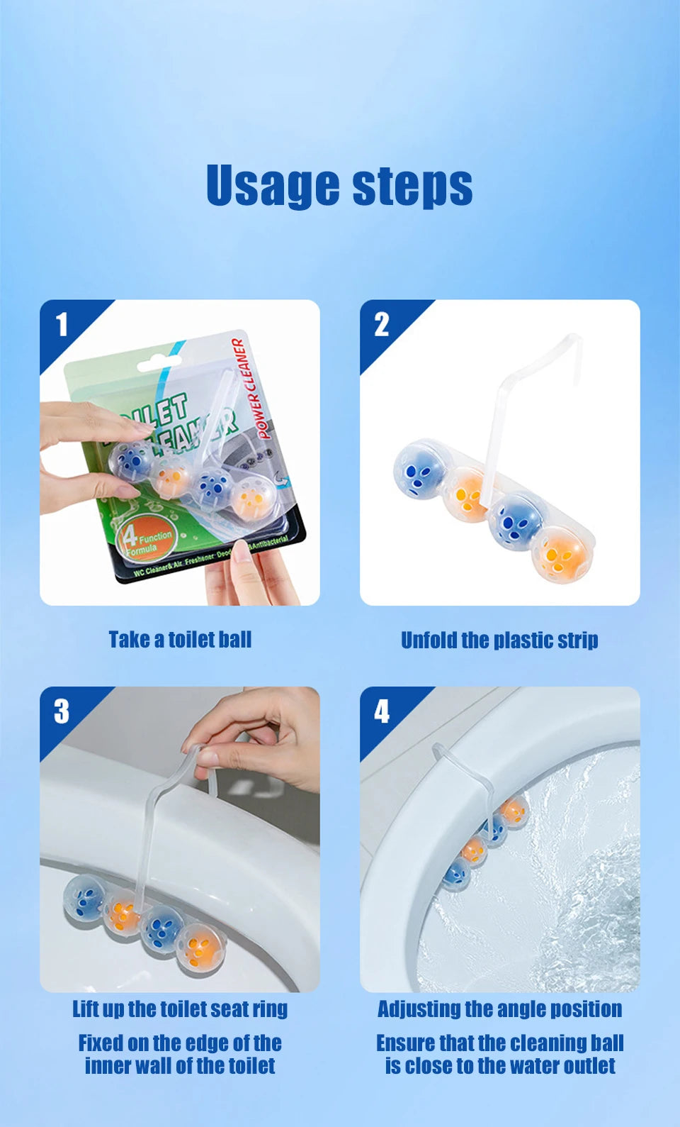 16/12/8//4Pcs Toilet Cleaner Home Fragrance Cleaning Supplies Drain Toilet Hanging Detergent Balls Bathroom WC Perfume Freshener