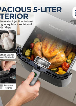 5L Air Fryer, Electric Hot fryer Oven Oilless Cooker with Touch Control & Nonstick Basket & Visible Window, Family Size