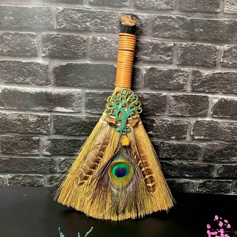 Mystical Witch Broom – Spiritual Cleansing &amp; Altar Decoration