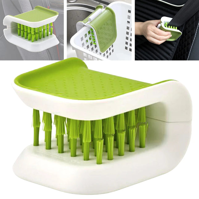 Brosse de nettoyage double face pliable en U