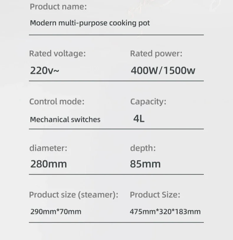 110V 220V Electric Frying Pan Household Mini Stir-frying Pot Electric Cooker Electric Cooking Pot Portable Hotpot