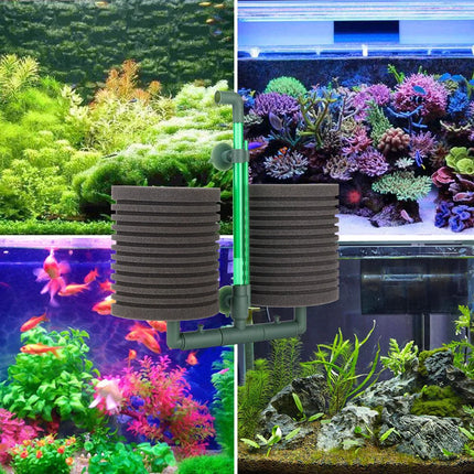 Filtre éponge double tête pour aquarium - E-menage