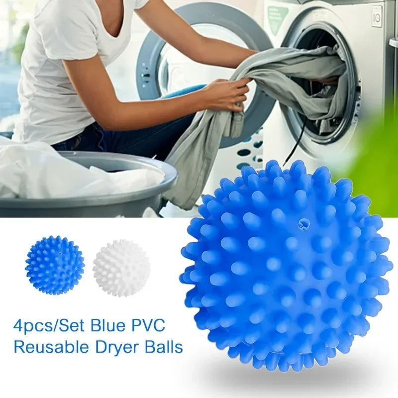 Laundry Balls Anti-Winding Magic Laundry Balls Drying Cleaning Ball Reusable Household Washing Machine Clothes Softener 6/1Pcs - E-menage