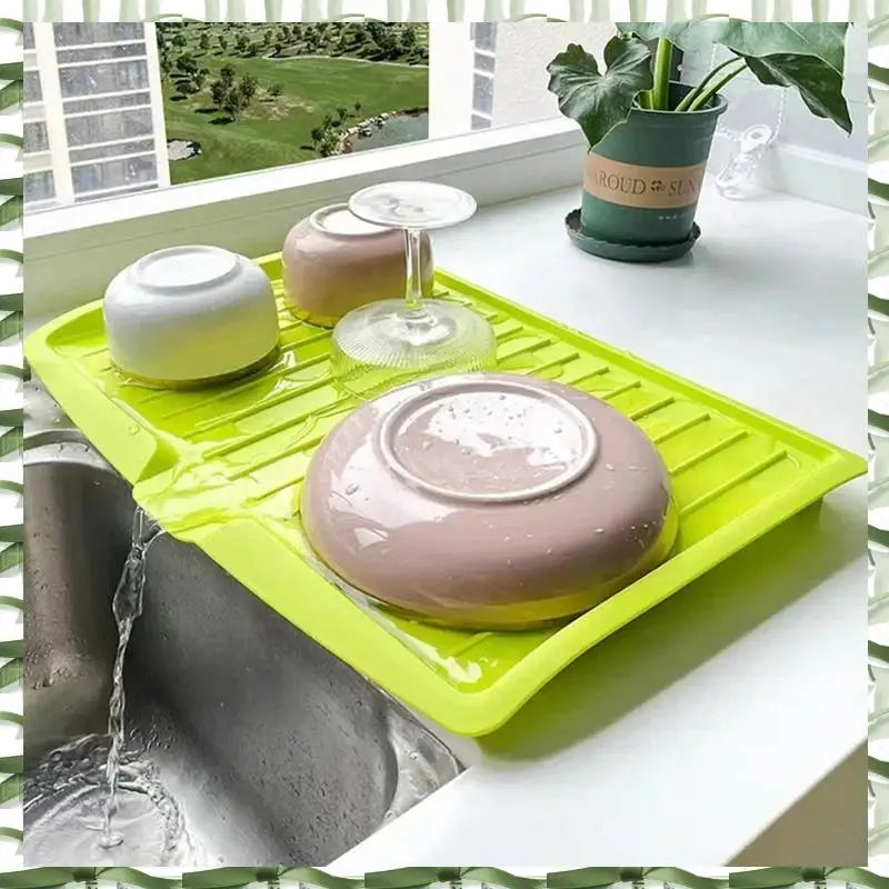 Professional Tool Drain Rack Kitchen Dish Drainer Tray Large Sink Drying Rack For Kitchen Worktop Organizer White 1 Piece