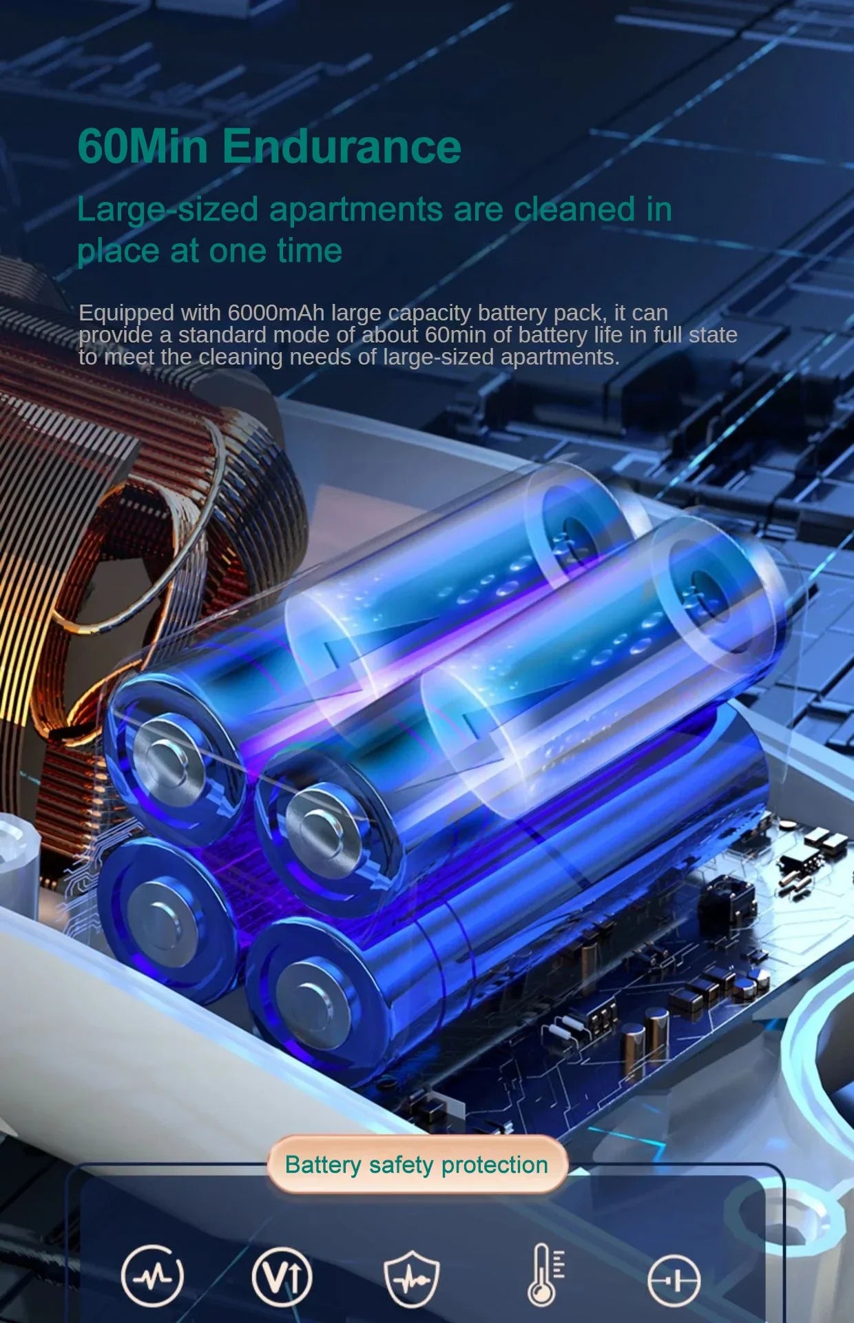 15000pa Multifunctional Wireless Vacuum Cleaner for Car Floor Household Handheld Vacuum Cleaner Powerful Suction HEPA Filter