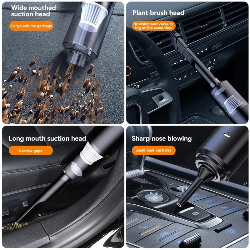 2025 New Wireless Car Vacuum Cleaner, 4-in-1 Handheld Portable Blower Wet&Dry Strong Suction for Home Car Cleaning Accessories