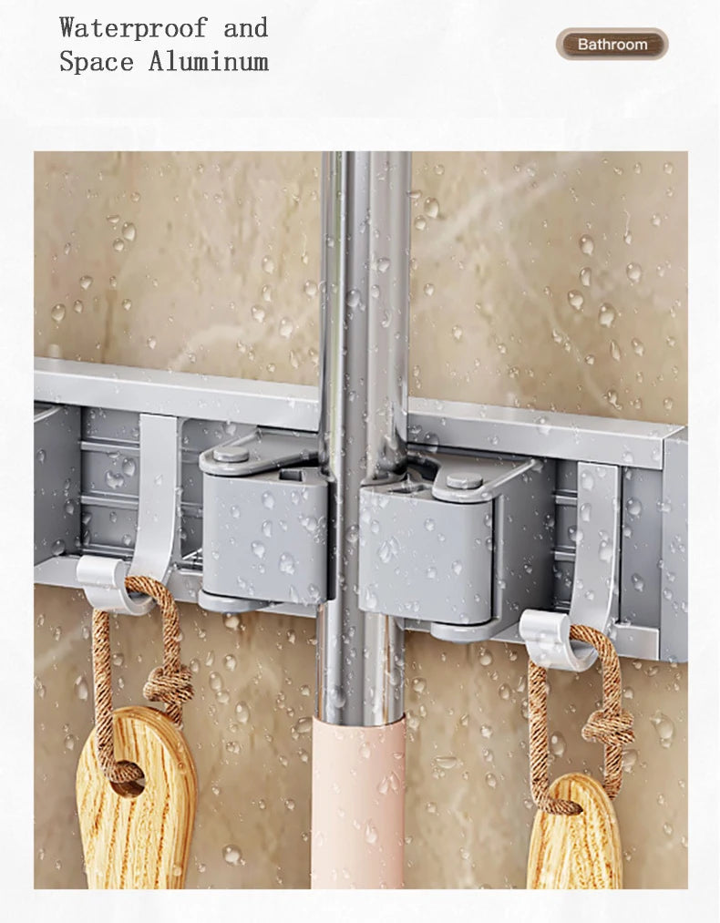 Broom Holder Wall Mounted Mop and Broom Hanger Holder Garage Storage Rack for Home, kitchen, Garden, Tools, Garage