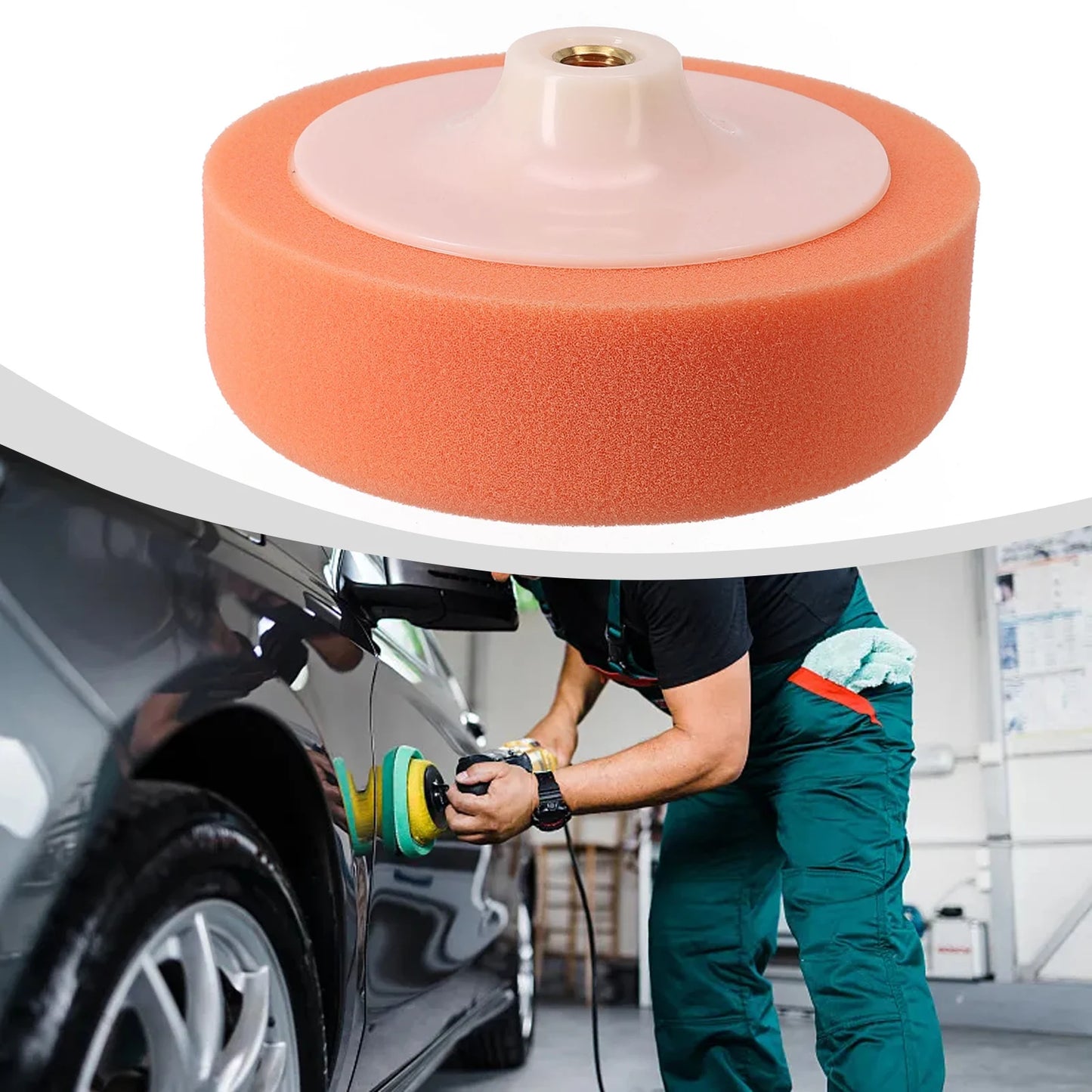 Sponge  Polishing Sponge 6'' 150mm Foam Buff Backing Plate Orange Polishing Cushion Pattern Wholesale