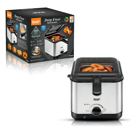 1000W Deep Fryer Freidora Eléctrica 2L Capacity With Thermostatic Control Detachable Basket And Cord Storage System