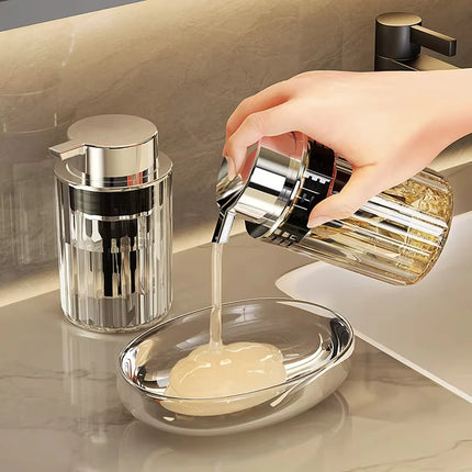 Distributeur en plastique pour savon liquide, gel douche - E-menage