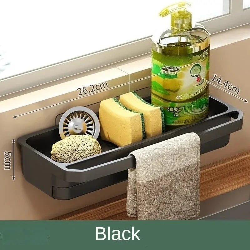 Drain Rack Kitchen Sink Organizer Self-draining Shelf Sponge Holder Dishcloth Soap Drainer Kitchen Gadgets Kitchen Accessories