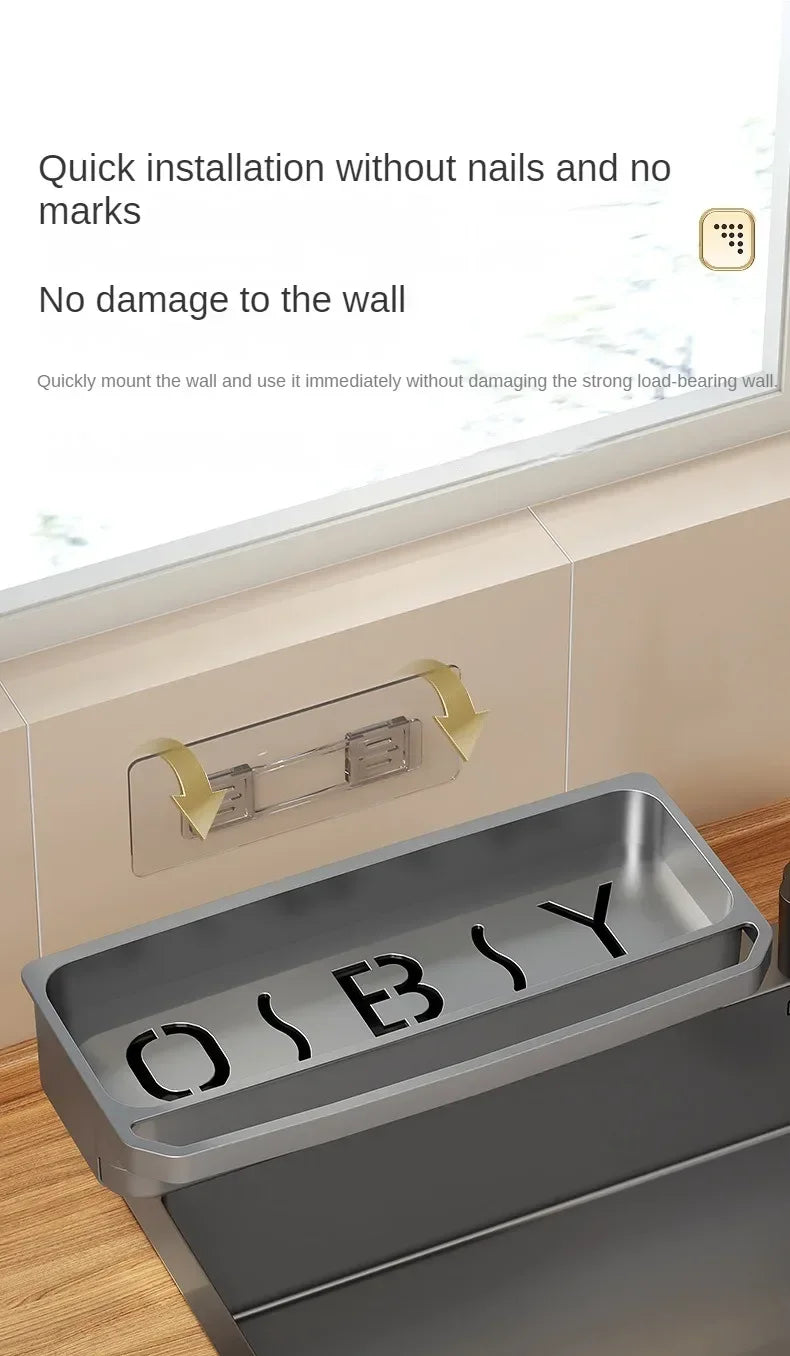 Drain Rack Kitchen Sink Organizer Self-draining Shelf Sponge Holder Dishcloth Soap Drainer Kitchen Gadgets Kitchen Accessories