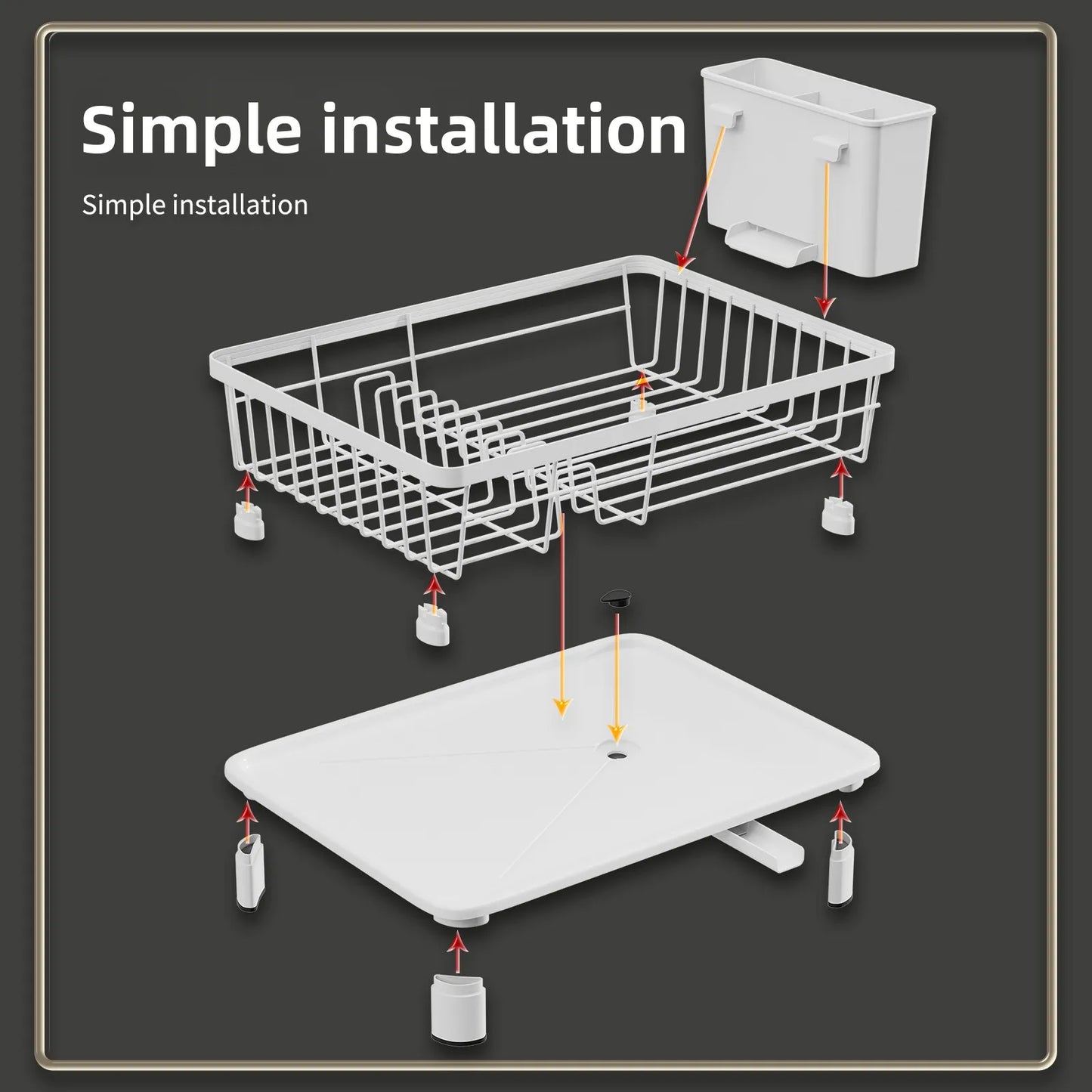 Kitchen Dish Rack, Small Volume Bowl and Plate Draining Rack, Sink, Multi-functional Tableware Draining Bowl Storage Box