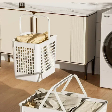 Laundry Storage Cart Classification Handheld Washing Rack Breathable Mesh Layered Washing Rack Bathroom Dirty Clothes Basket - E-menage