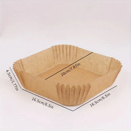 Papier sulfurisé jetable pour friteuse à air chaud, résistant à l'huile et à l'eau, format rond, carré et rectangle, pour la cuisine et les fêtes.