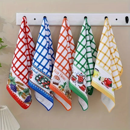 Lot de 6 torchons de cuisine absorbants imprimés, essuie-mains