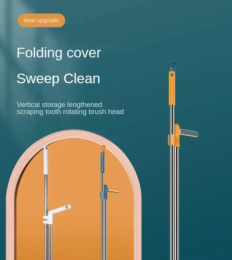 UNTIOR 1 Piece Foldable Broom & Dustpan Set Household Sweeping Tool 180° Rotating Small For Hair Garbage Cleaning Home