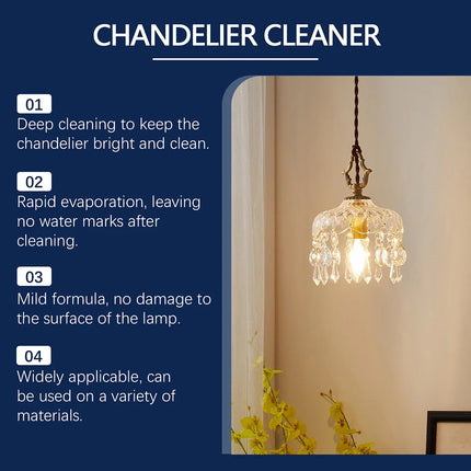 Nettoyant Lustres en Cristal Spray MAKEUPEATING – Dépoussiérant Sans Rinçage, Nettoyant Puissant pour Lustres, Surfaces Délicates