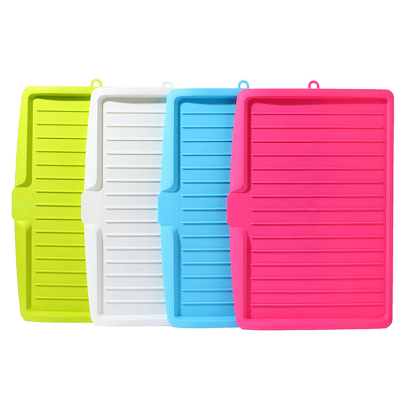 Drainer Tray Large Sink Drying Rack Worktop Organizer Drying Rack Drain Rack Kitchen Silicone Dish for Kitchen Dishes Tableware