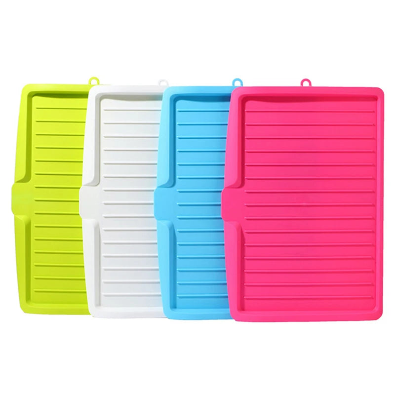 Drainer Tray Large Sink Drying Rack Worktop Organizer Drying Rack Drain Rack Kitchen Silicone Dish for Kitchen Dishes Tableware