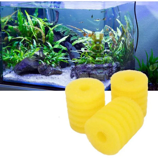 1/5pcs Aquarium Filter Sponge Built In Filter Element Yellow Cotton Core Fish Tank Replacement Sponge Aquarium Accessories