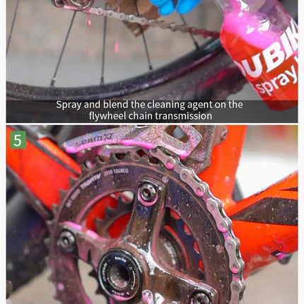 Nettoyant Chaîne de Vélo Puissant – Dégraissant Professionnel Concentré 100/350 ml | Spray Nettoyant Transmission, Cassette, Plateau & Dérailleur | Anti-Rouille, Anti-Usure