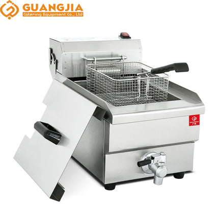 Fryer8L Automatic Commercial Deep Fryer With Oil Valve Counter Top Electric Restaurant Hotel Food Shop Home Use Good Price New