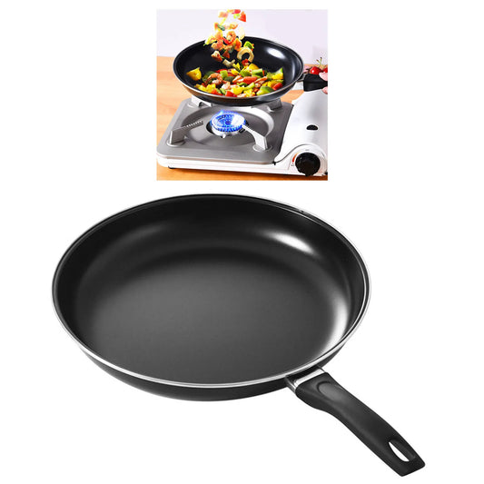Gas Stove Frying Pan Round Frying Pan Portable Handle Nonstick Coating Flat Bottomed Fry Pan for Gas Stove Induction Cooker
