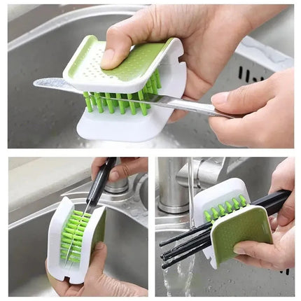 Brosse de nettoyage double face pliable en U