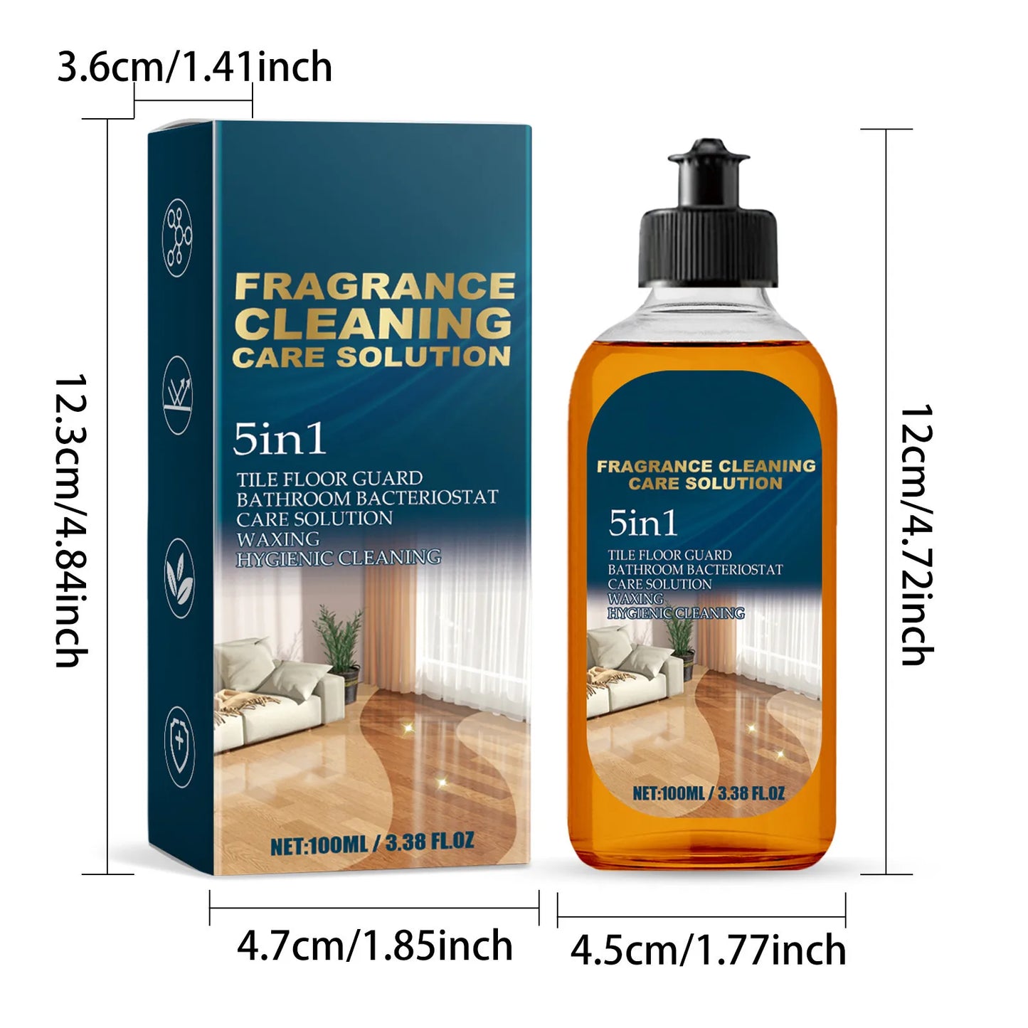 100ml Floor Cleaner Decontamination And Descaling Wooden Floor Cleaning Tile Cleaner  Polishing And Brightening Fresh Fragrance