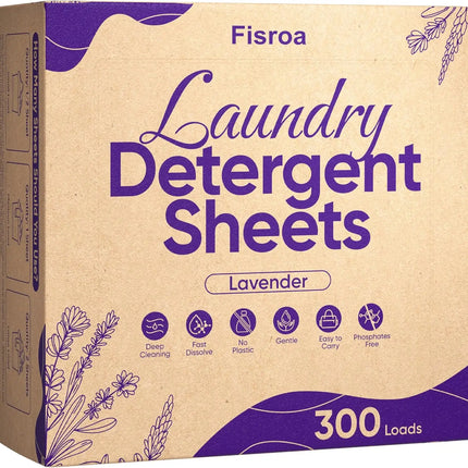 Travel Laundry Detergent Sheets 300 Loads Eco-friendly Washing Detergent Sheets Plastic-Free Washer Sheets, Fresh Linen