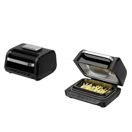 Friteuse à air chaud électrique 7L à double cuve avec minuterie et commandes mécaniques, sans huile