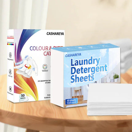 Feuilles de Lessive Color Catcher CASHAREYA – Piège Couleur Anti-Décoloration, Sans Liquide, Pour Maison, Voyage et Camping