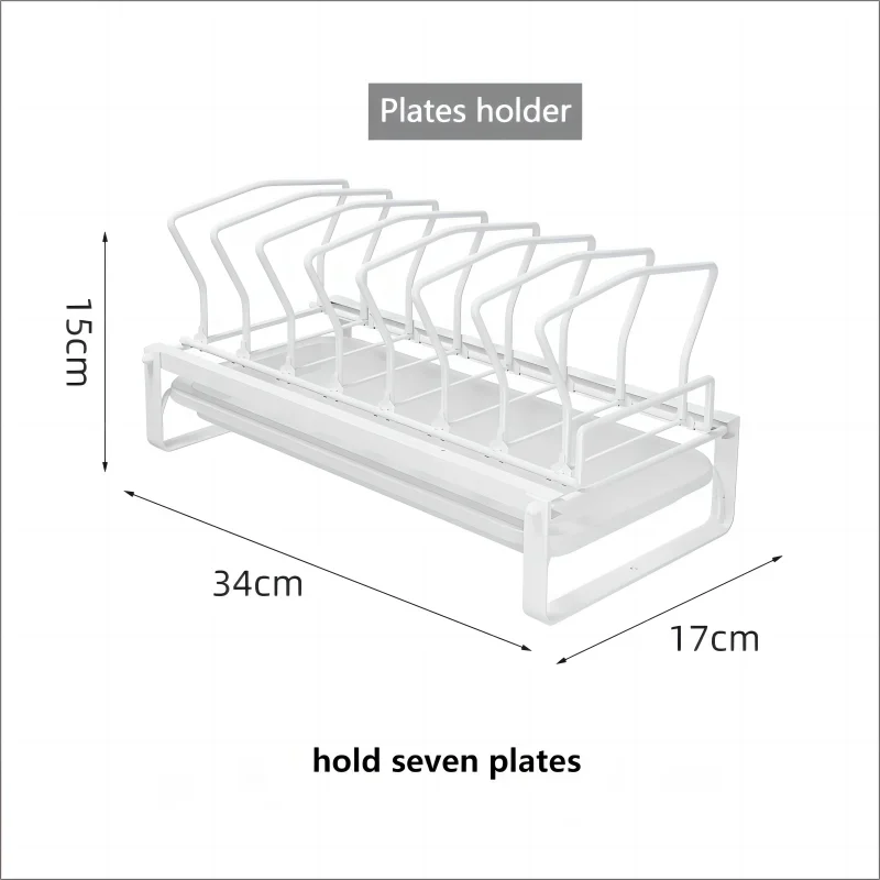 Dish Drain Shelf Stackable Drawer Bowls and Plates Organizer Rack Countertops Drain Shelf Cabinets Sink Cutlery Storage Shelf