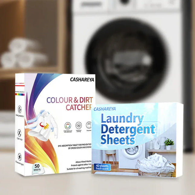 Feuilles de Lessive Color Catcher CASHAREYA – Piège Couleur Anti-Décoloration, Sans Liquide, Pour Maison, Voyage et Camping