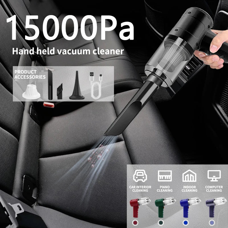 3-in-1 Vacuum Cleaner USB Charging Portable Suction And Blowing Function for Small Car And Household Use