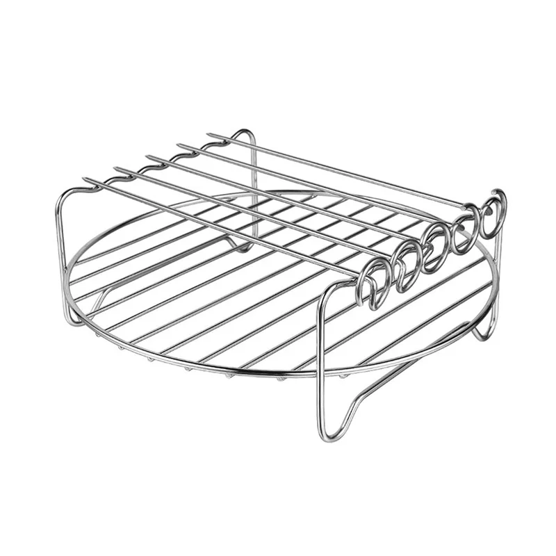 A98G-4 Pcs Air Fryer Accessories Air Fryer Rack Set Multi-Purpose Double Layer Rack With Skewer For XL Power Airfryer