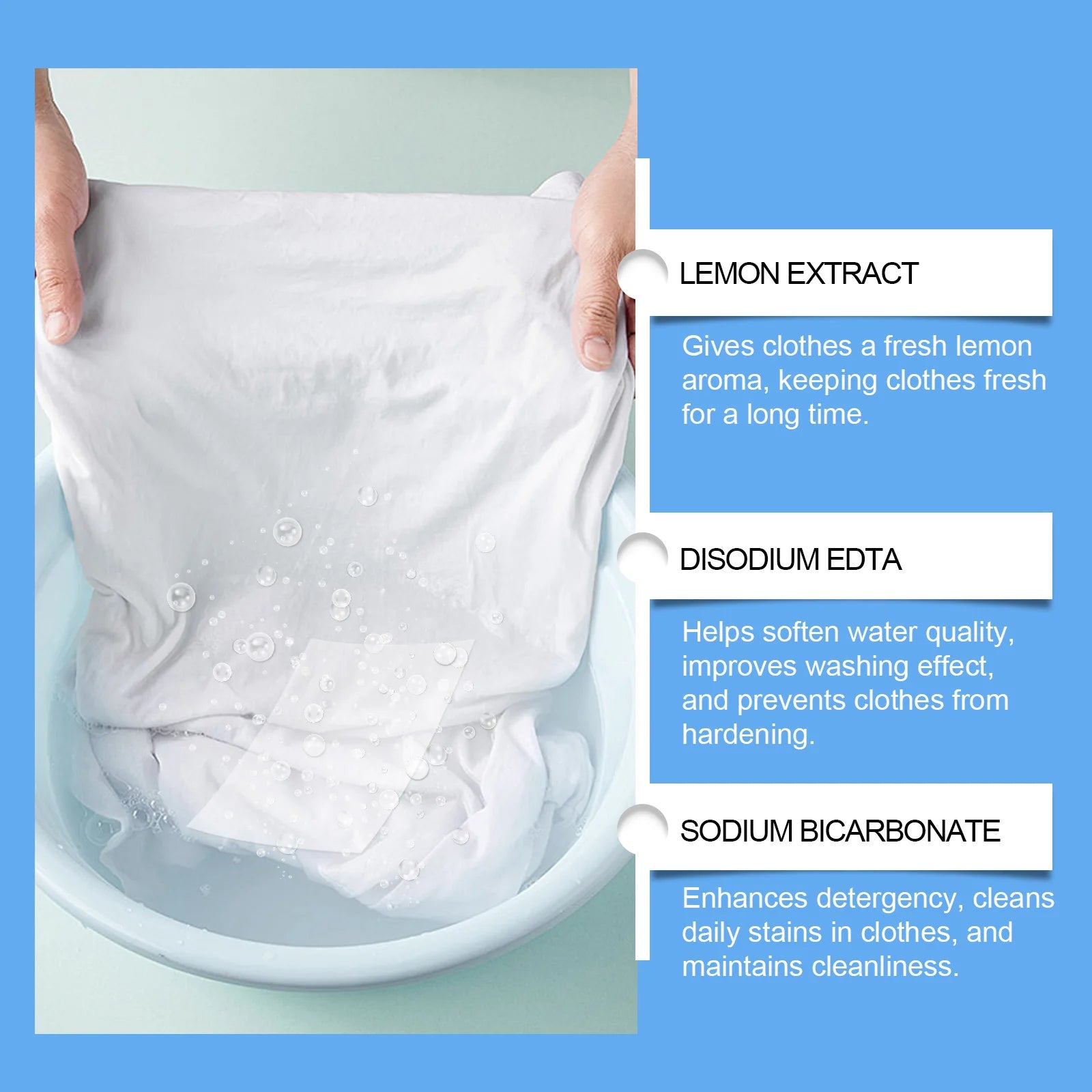 Lot de 60 lessives portables, puissantes, nettoyantes et détachantes - E-menage