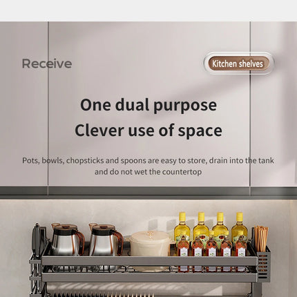 Égouttoir à vaisselle double couche pour évier de cuisine, étagère de rangement pour vaisselle, égouttoir multifonctionnel, accessoires de rangement pour plan de travail