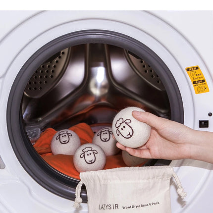 Boules de séchage en laine 7 cm, réutilisables, adoucissantes pour le linge
