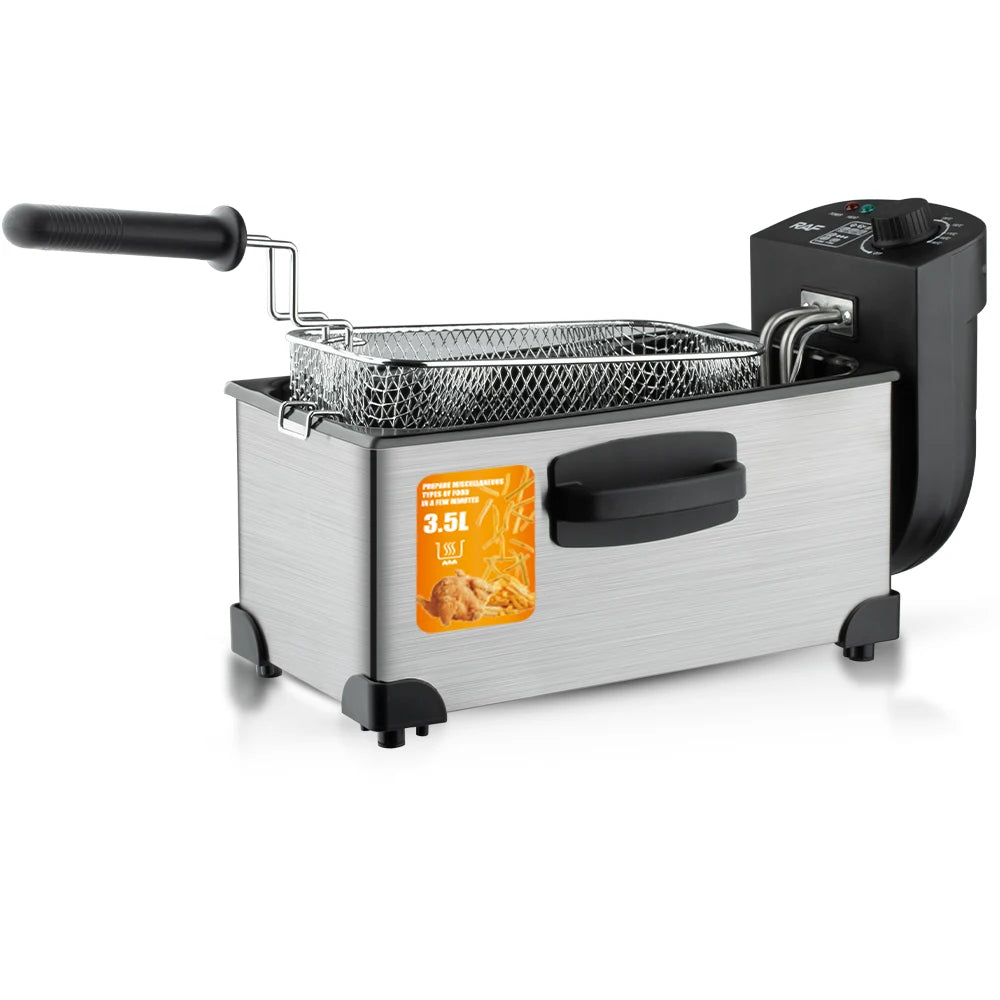 Deep Fryer 2000W Large 3L Capacity With Sectional Temperature Control Anti Scalding Design And Family Size Cooking