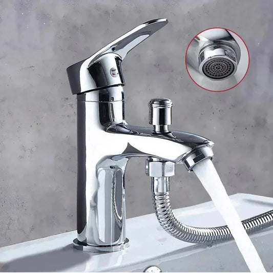 Bathroom shower faucet, single hole basin faucet with shower accessories, multifunctional home washbasin faucet