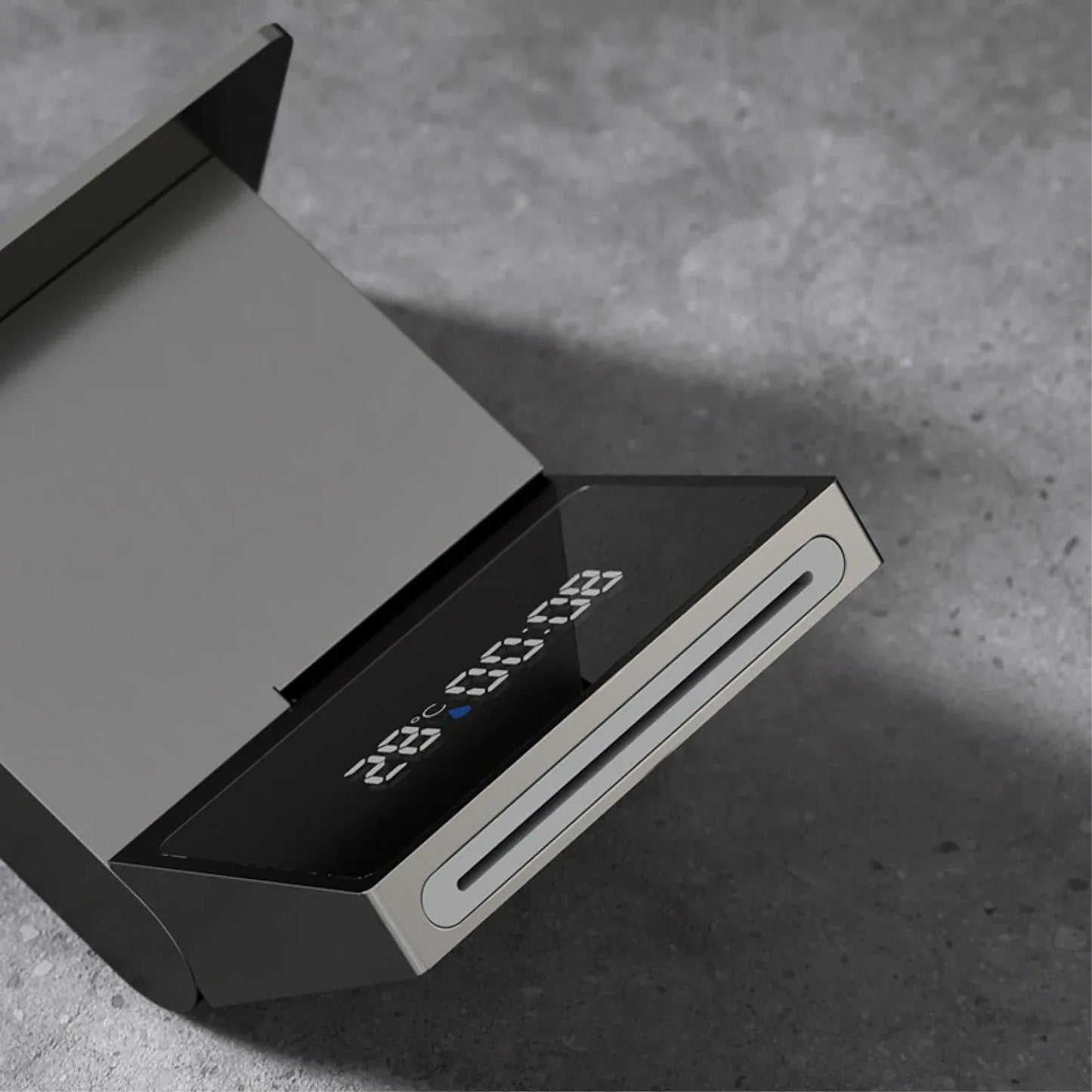 Luxury gun gray brass wall mounted bathroom faucet with LED digital display Single handle hot & cold water embedded bathroom Tap